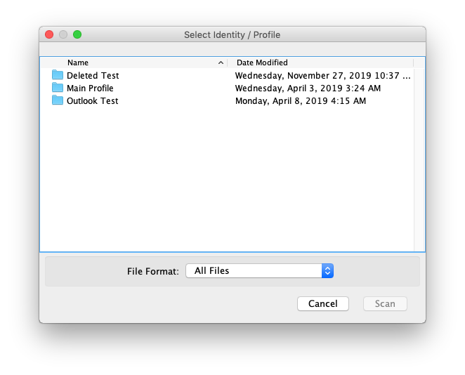 create a new identity in outlook for mac