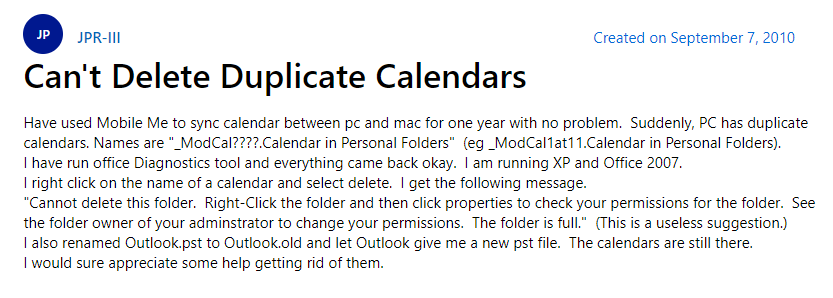 delete duplicates in outlook calendar