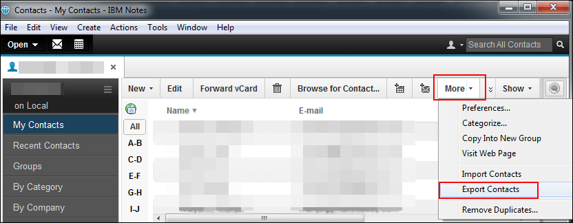 export lotus notes contacts to csv