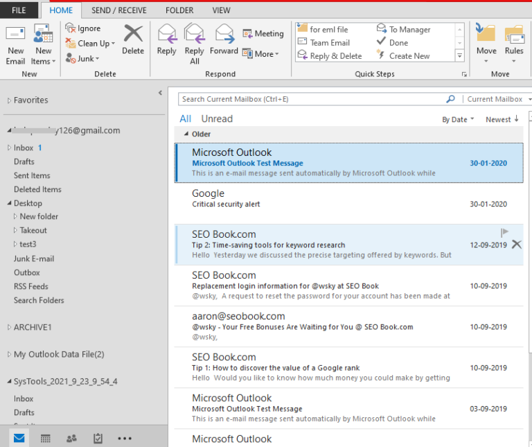 pst file outlook export