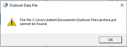 archive.pst cannot be opened