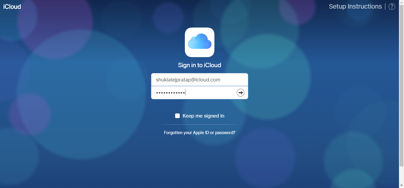 login your iCloud account