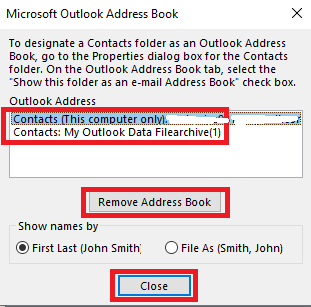 remove old address book