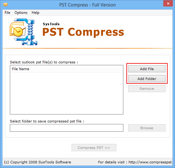add file to shrink size of pst