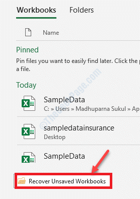 Recover Unsaved Workbooks